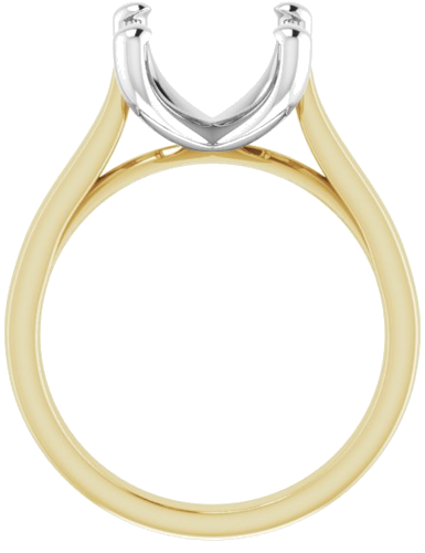 Sužadėtuvių Žiedas 14k yellow/white gold Oval 12mm x 10mm (2)