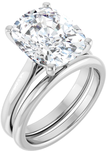 Sužadėtuvių Žiedas 950 Platinos Elongated Cushion 12mm x 10mm (6)