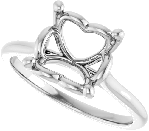 14K White  7 mm Square Solitaire Engagement Ring Mounting (5)