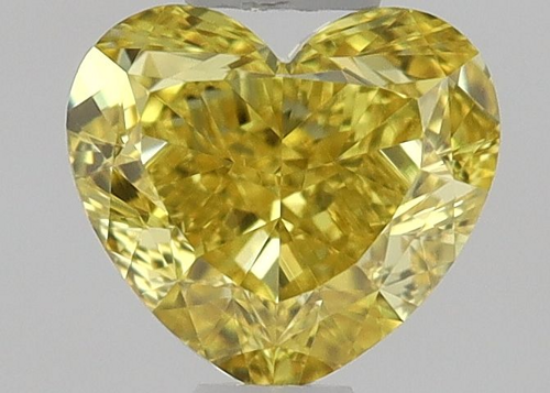 0.45 carat Fancy Vivid Yellow-VVS1 Natūralus Heart Deimantas (1)