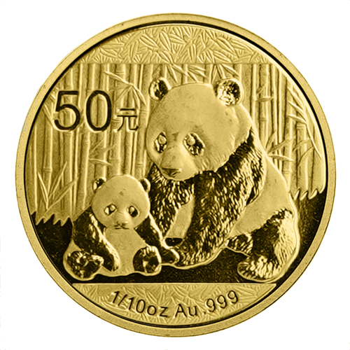 1/10 oz Panda 2012 Kinija 50 juanių auksinė moneta (1)