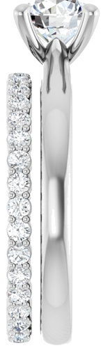 Sužadėtuvių Žiedas „Solitaire“ 585 Baltojo Aukso Round 6.5mm (9)
