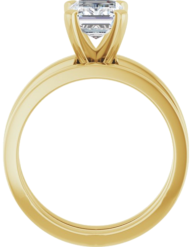 Sužadėtuvių Žiedas „Solitaire“ 585 Geltonojo Aukso Emerald 8mm x 6mm (7)