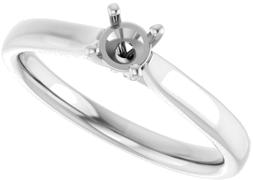 Platinum 4.1 mm Round Engagement Ring Mounting (5)