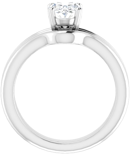 Sužadėtuvių Žiedas „Solitaire“ 14k white gold Oval 8mm x 6mm (7)