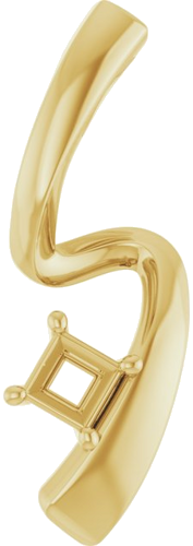 Pakabukas „Solitaire Freeform“ 14k yellow gold Square 3.3mm (1)
