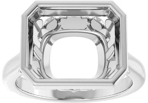 Sužadėtuvių Žiedas „Bezel-Set“ 14k white gold Emerald 12mm x 10mm (3)