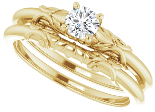 Sužadėtuvių Žiedas „Solitaire“ 14k yellow gold Round 4.1mm (10)