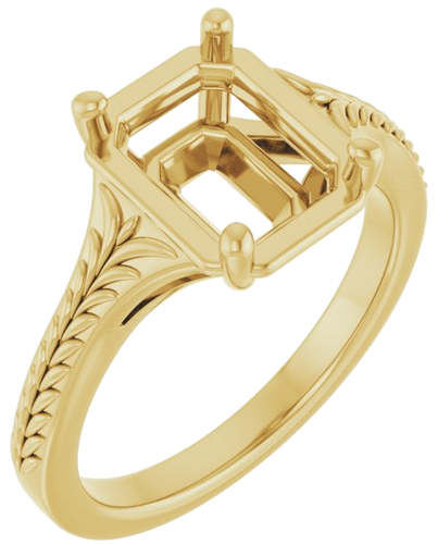 Sužadėtuvių Žiedas „Solitaire“ 14k yellow gold Emerald 8.5mm x 6.5mm (1)