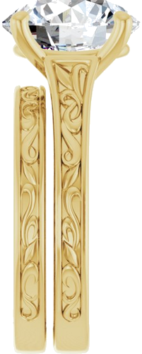 Sužadėtuvių Žiedas „Solitaire Scroll“ 14k yellow gold Round 11mm (9)