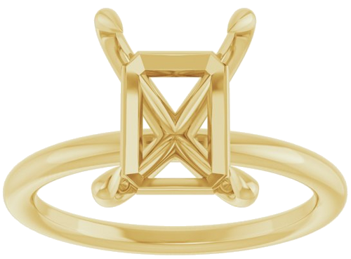 Sužadėtuvių Žiedas „Claw-Prong Solitaire“ 14k yellow gold Emerald 10mm x 8mm (3)