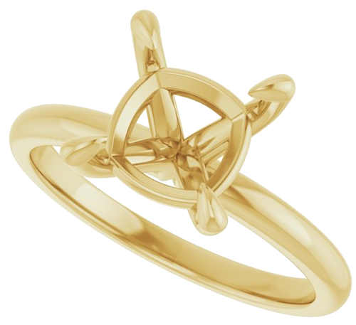 Sužadėtuvių Žiedas „Solitaire“ 585 Geltonojo Aukso Cushion 8mm (5)