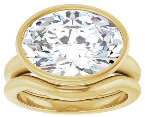 Sužadėtuvių Žiedas „Bezel-Set Solitaire“ 14k yellow gold Oval 14mm x 10mm (8)