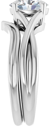 Sužadėtuvių Žiedas „Claw-Prong Solitaire“ 14k white gold Oval 8mm x 6mm (9)