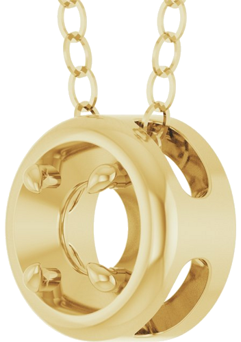 Pakabukas „Solitaire Slide“ 14k yellow gold Round 5mm (2)