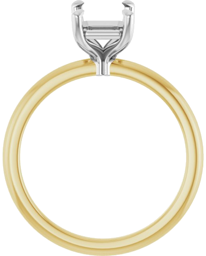 14K Yellow White 8x6 mm Emerald Solitaire Engagement Ring Mounting (2)