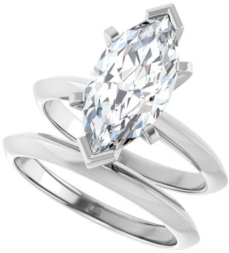 Sužadėtuvių Žiedas „Knife-Edge“ 14k white gold Marquise 14mm x 7mm (10)