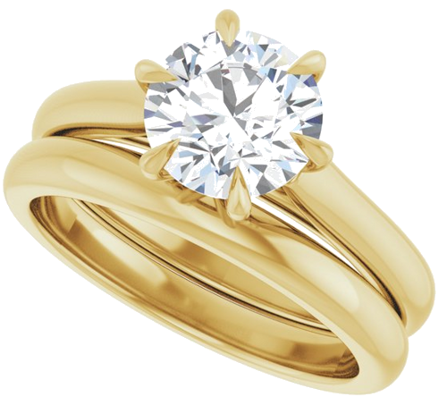 Sužadėtuvių Žiedas „Claw-Prong“ 14k yellow gold Round 7.4mm (10)