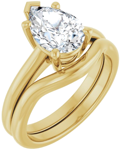 Sužadėtuvių Žiedas „V-End Prong“ 14k yellow gold Pear 10mm x 7mm (6)
