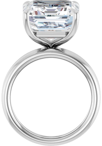 Sužadėtuvių Žiedas „Claw-Prong Solitaire“ 14k white gold Emerald 14mm x 12mm (7)