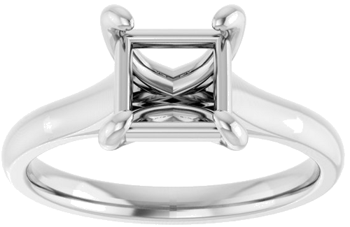 Sužadėtuvių Žiedas „Solitaire“ 585 Baltojo Aukso Square 6.5mm (3)