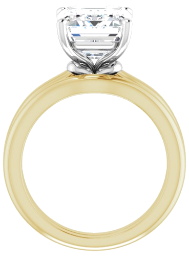 Sužadėtuvių Žiedas „Solitaire“ 14k yellow/white gold Emerald 11mm x 9mm (7)