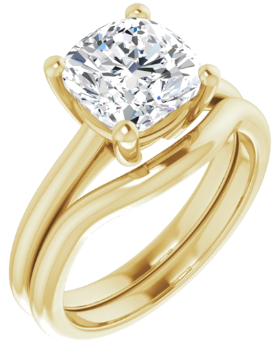 Sužadėtuvių Žiedas „V-End Prong“ 14k yellow gold Cushion 8mm (6)