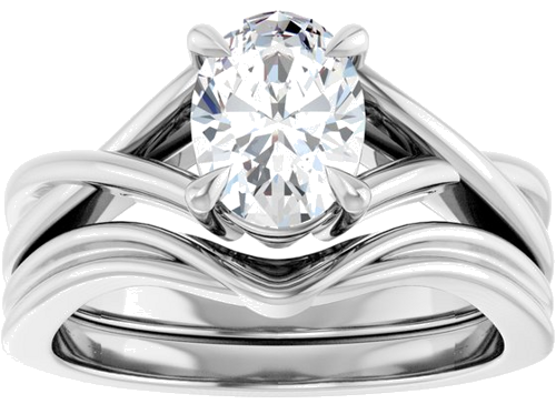 Sužadėtuvių Žiedas „Claw-Prong Solitaire“ 14k white gold Oval 8mm x 6mm (8)