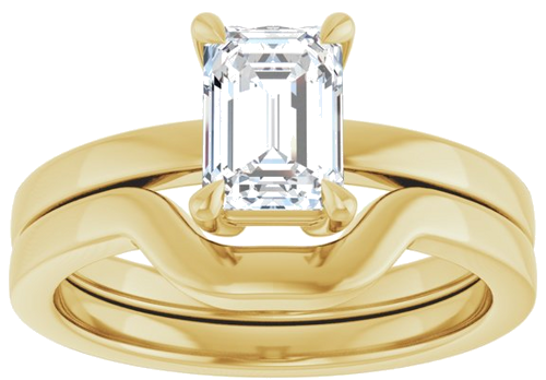 Sužadėtuvių Žiedas „Solitaire“ 585 Geltonojo Aukso Emerald 7mm x 5mm (8)