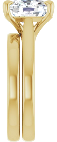 Sužadėtuvių Žiedas „Claw-Prong Solitaire“ 14k yellow gold Elongated Cushion 10mm x 8mm (9)