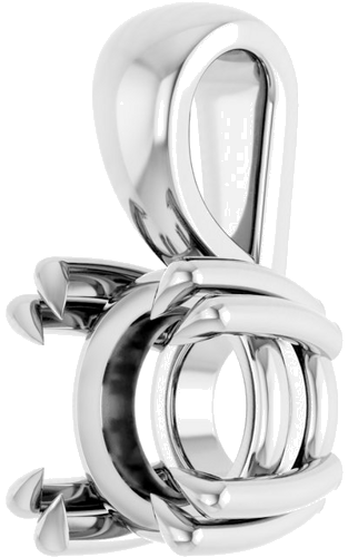 Pakabukas „Double Claw-Prong Solitaire“ 14k white gold Round 6.5mm (2)