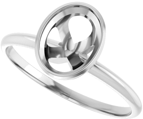 14K White 8x6 mm Oval Solitaire Engagement Ring (5)