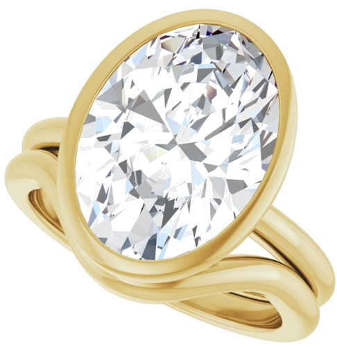 Sužadėtuvių Žiedas „Bezel-Set“ 14k yellow gold Oval 14mm x 10mm (10)