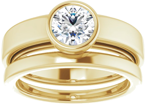 Sužadėtuvių Žiedas „Bezel-Set Solitaire“ 14k yellow gold Round 6mm (8)