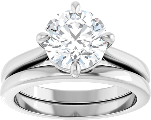 Sužadėtuvių Žiedas „Solitaire“ 14k white gold Round 8mm (8)