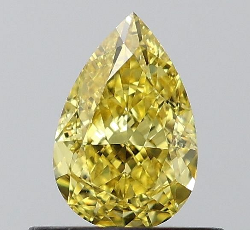 0.61 carat Fancy Intense Yellow-VS1 Natūralus Pear Deimantas (1)