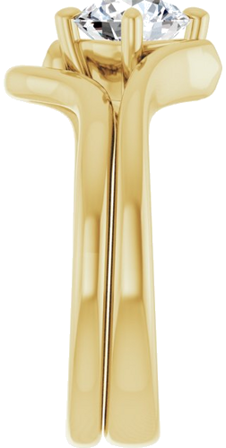 Sužadėtuvių Žiedas „Solitaire Bypass“ 14k yellow gold Round 6.5mm (9)