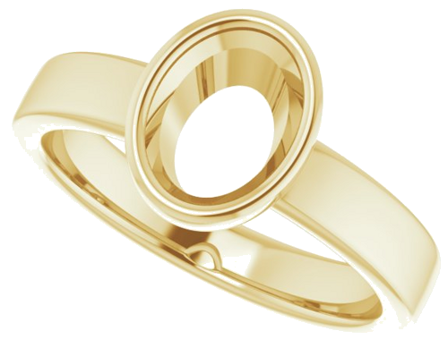14K Yellow 8x6 mm Oval Solitaire Engagement Ring Mounting (5)