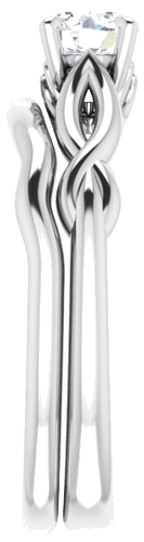 Sužadėtuvių Žiedas „Solitaire“ 585 Baltojo Aukso Round 4.8mm (9)