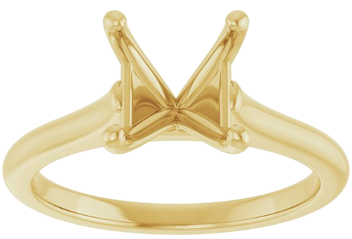 Sužadėtuvių Žiedas „Accented“ 14k yellow gold Asscher 7mm (3)