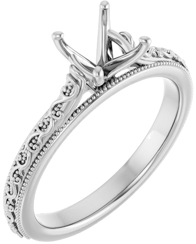 Sužadėtuvių Žiedas „Solitaire“ 585 Baltojo Aukso Round 6.5mm (1)