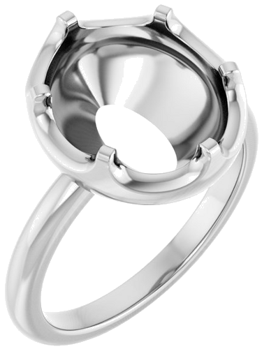 Sužadėtuvių Žiedas „Solitaire“ 14k white gold Oval 12mm x 10mm (1)