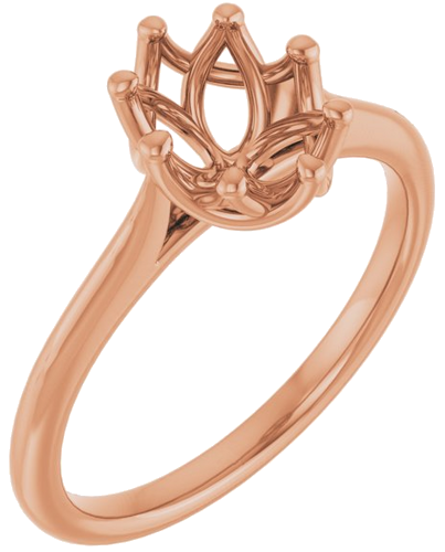 Sužadėtuvių Žiedas „Solitaire“ 14k rose gold Oval 8mm x 6mm (1)