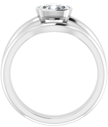 Sužadėtuvių Žiedas „Bezel-Set Solitaire“ 14k white gold Cushion 6mm (7)