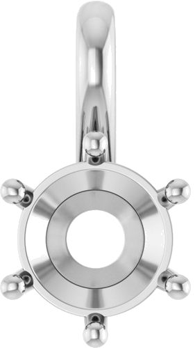 Pakabukas „Solitaire Charm“ 14k white gold Round 7mm (1)