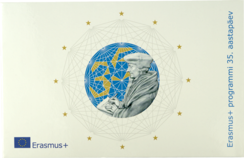 2022 Estonia Erasmus 35th Anniversary 2 euro BU coin on a card (4)