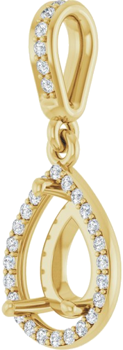 Pakabukas „Accented Halo-Style“ 14k yellow gold Pear 8mm x 6mm (2)
