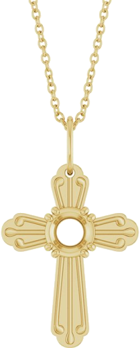 Pakabukas „Accented Cross“ 14k yellow gold Round 5.2mm (1)