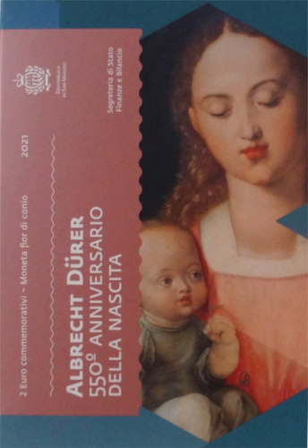 2021 San Marinas Albrecht Durer 2 eurų BU moneta (4)