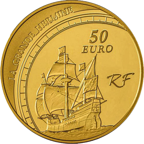 50 eurų Jacques'as Cartier 2011 Prancūzija Auksinė moneta (2)